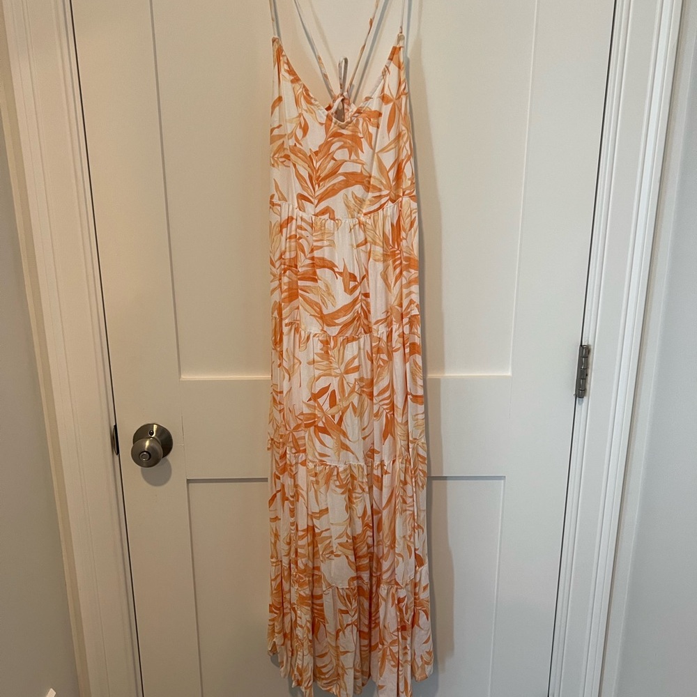 Abercrombie & Fitch Tropical Orange and White Maxi Dress